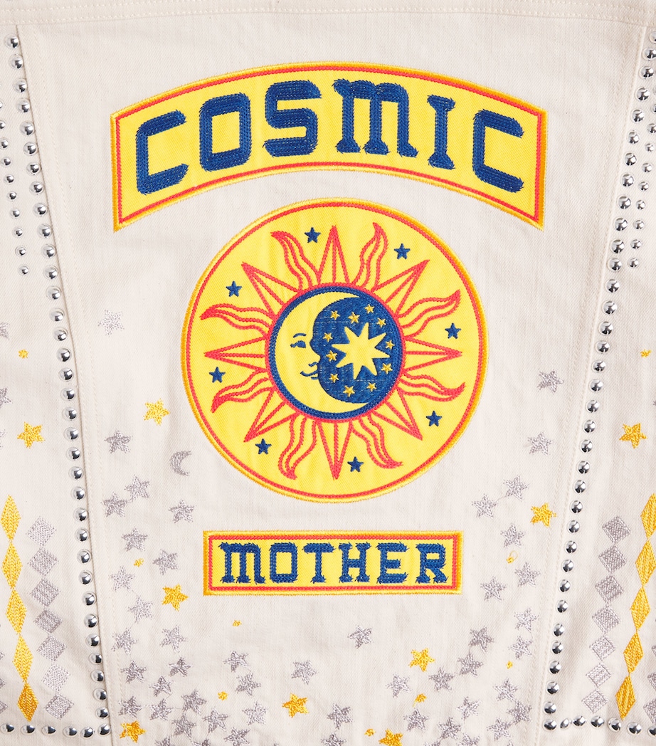 MOTHER Womens Embellished The Bruiser Denim Jacket All Natural Image 6