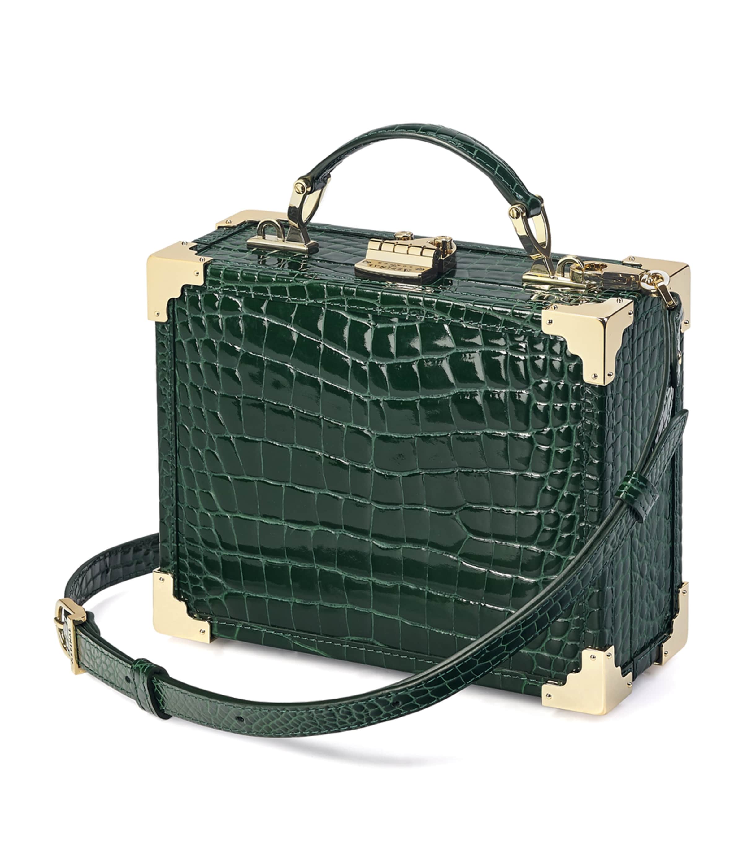 The Trunk in Black Patent Croc | Aspinal of London