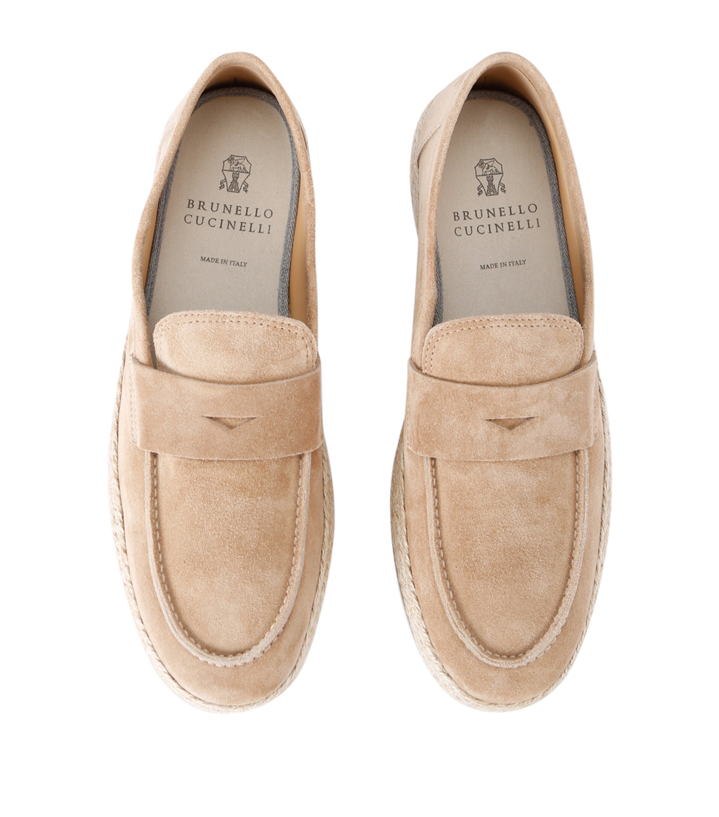 Brunello Cucinelli Suede Penny Espadrilles Beige Image 4