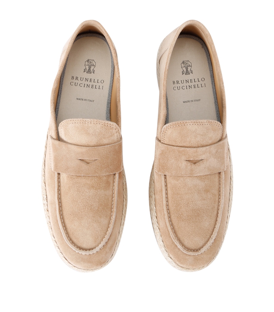 Brunello Cucinelli Suede Penny Espadrilles Beige Image 4