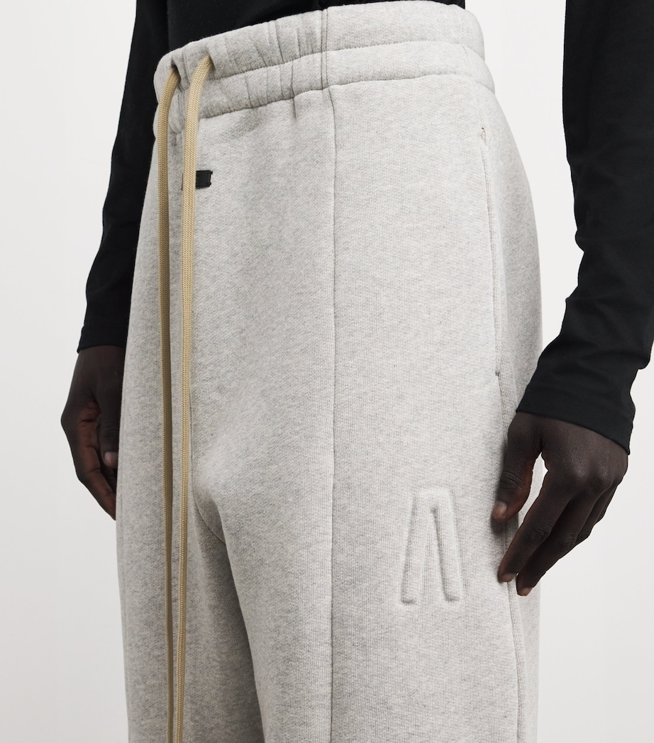Wide-Leg Athletic Sweatpants MELANGE GREY Image 6