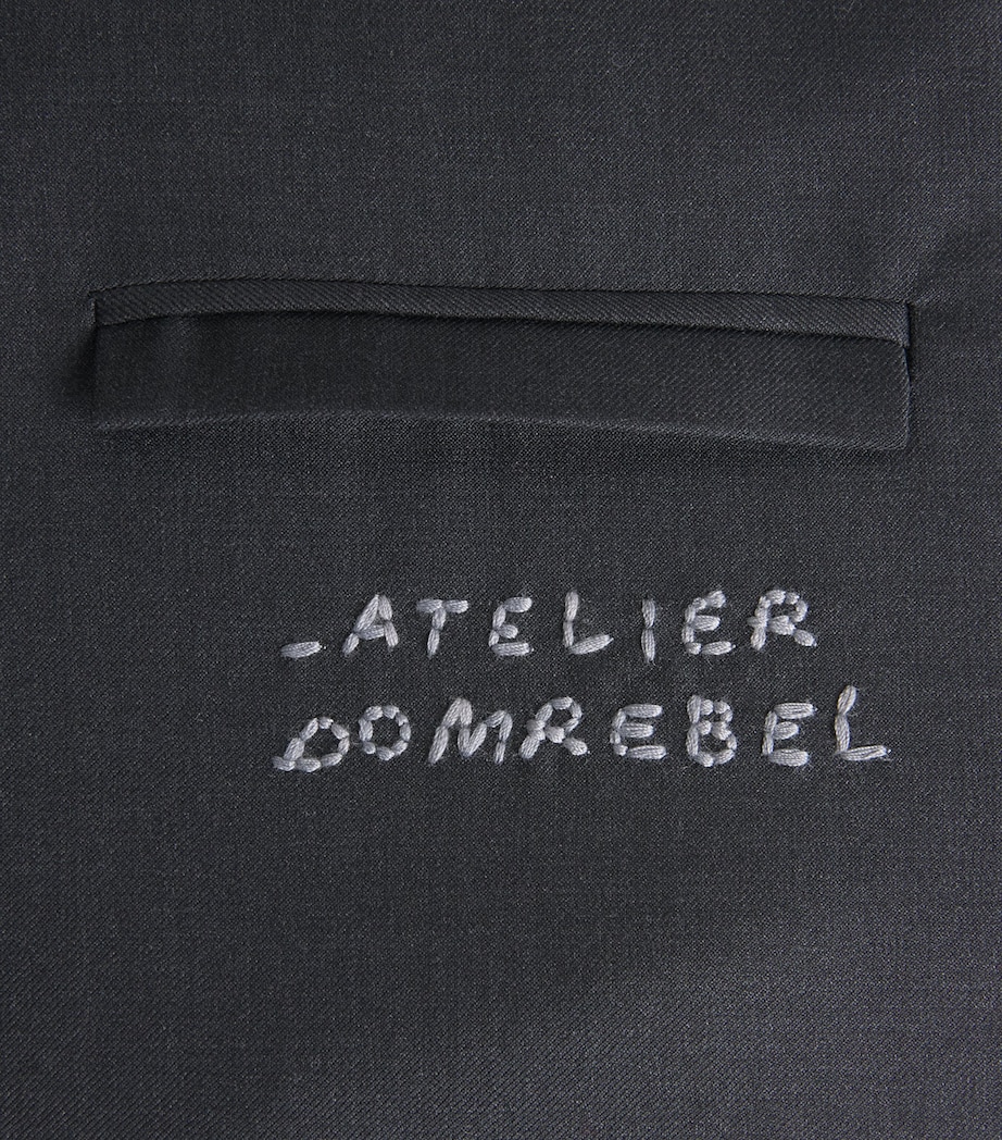 DOMREBEL Mens Virgin Wool Backstage Bomber Jacket Grey Wool Image 6