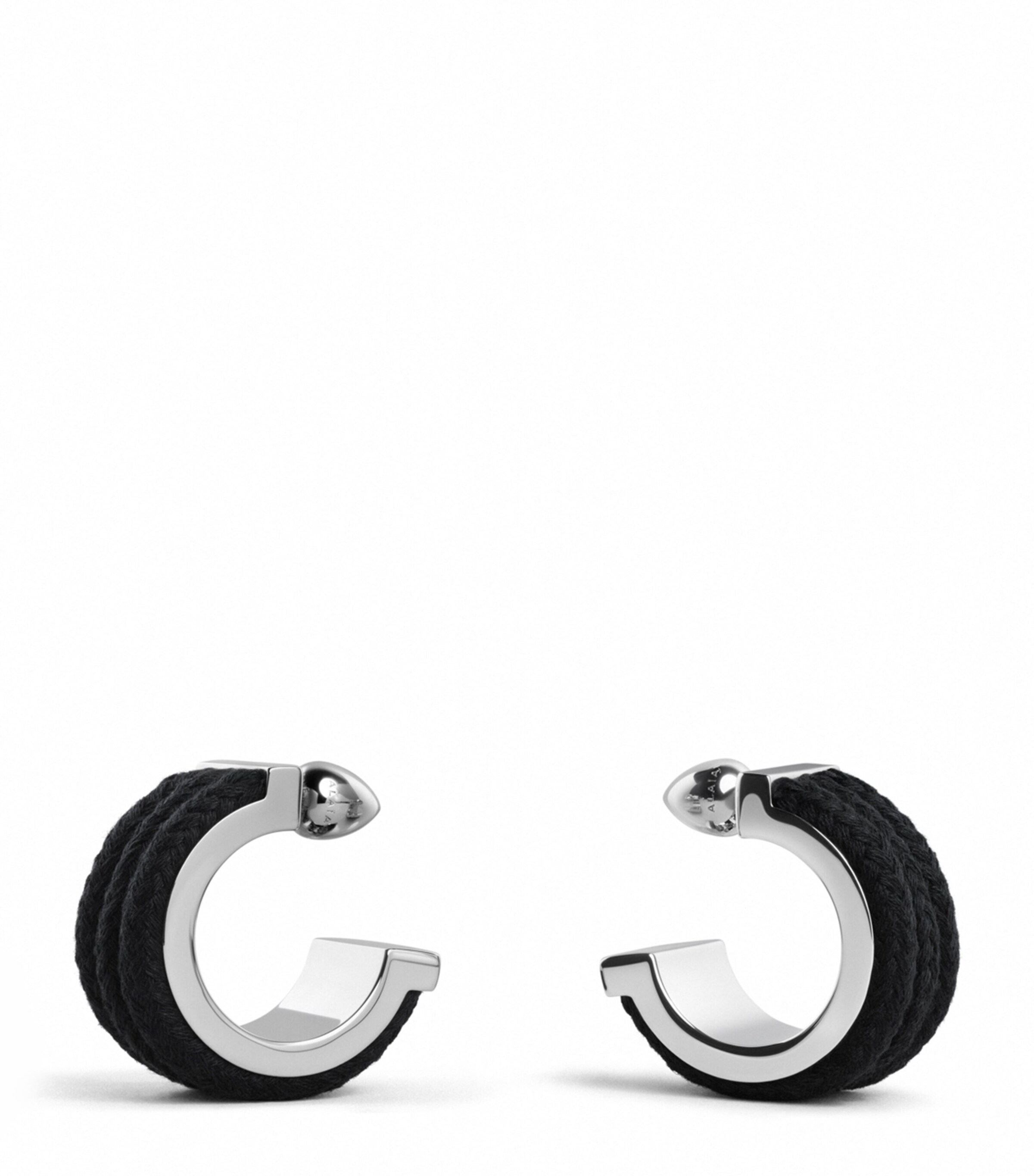 Alaïa Corded Hoop Earrings Noir Image 3