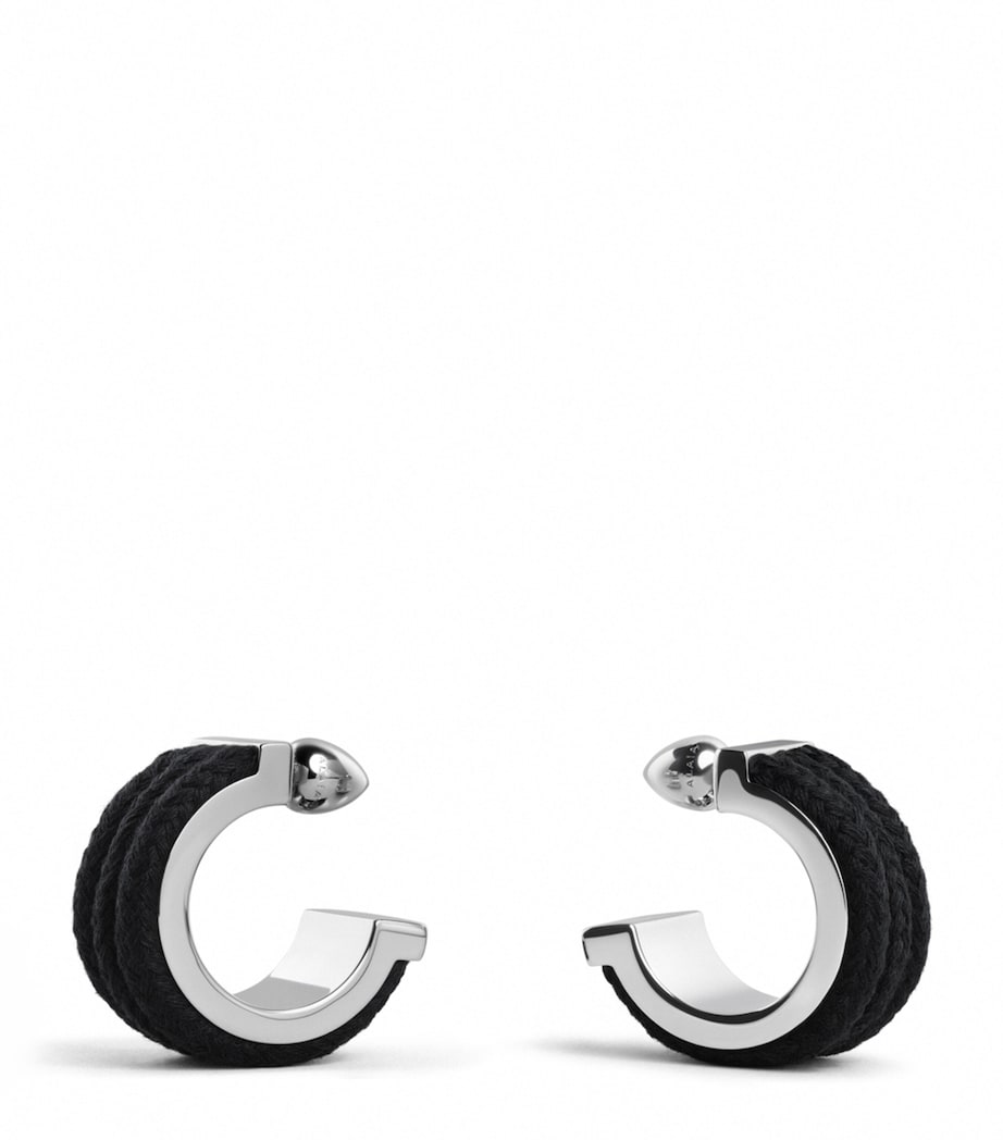 Alaïa Corded Hoop Earrings Noir Image 3