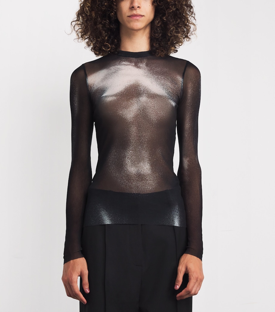 Tulle Body Dust Top 0091-BLACK/SILVER Image 3