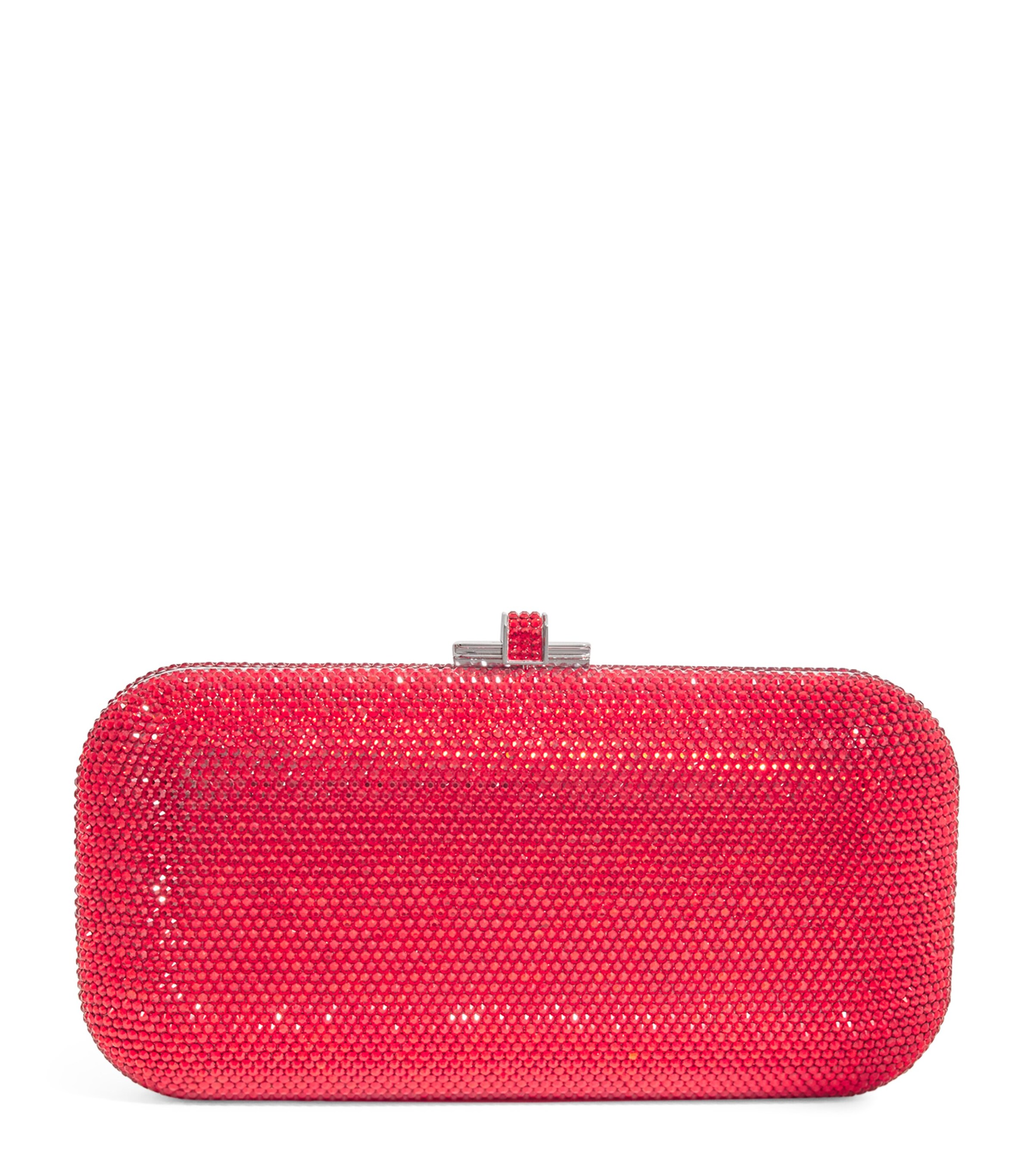 Judith Leiber Crystal-embellished Long Slide Clutch Bag In Red