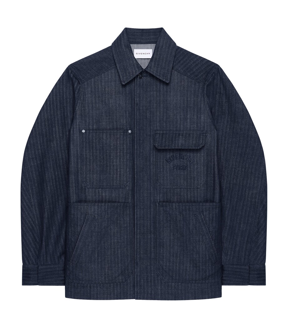 Wool Embroidered Overshirt DARK BLUE Image 1