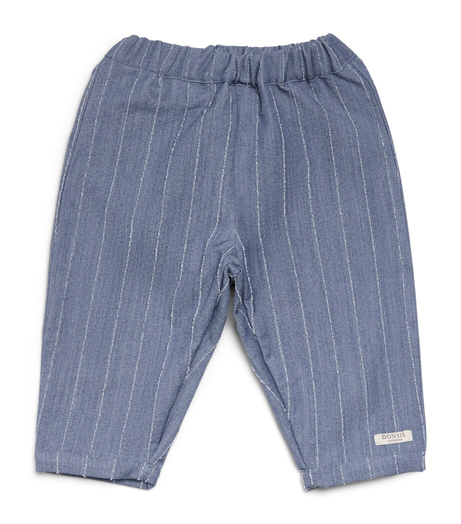 Donsje Striped Mink Trousers (0-30 Months) Fggy Blu Strpd Image 1