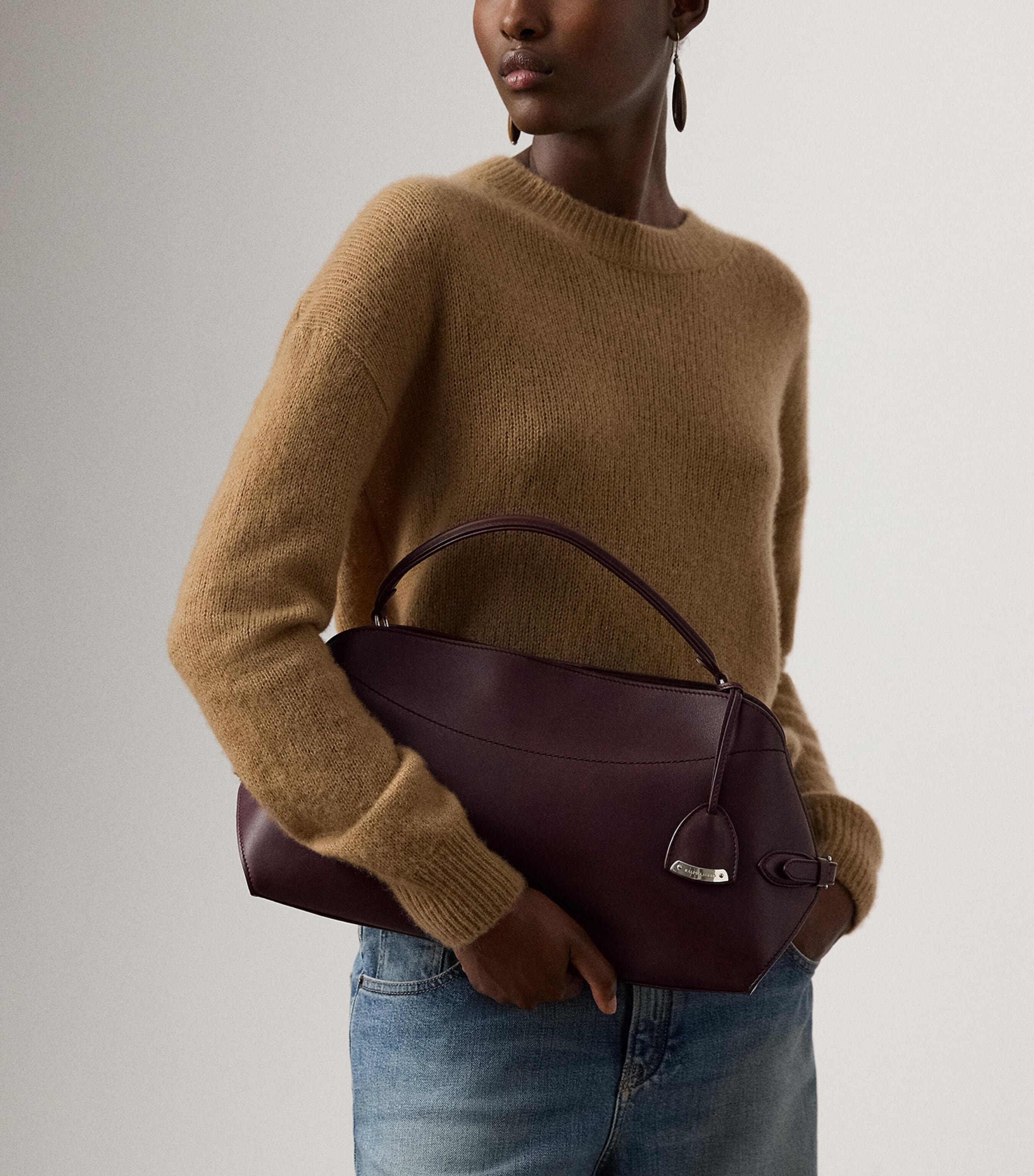 Calfskin The Ralph Shoulder Bag BURGUNDY Image 6