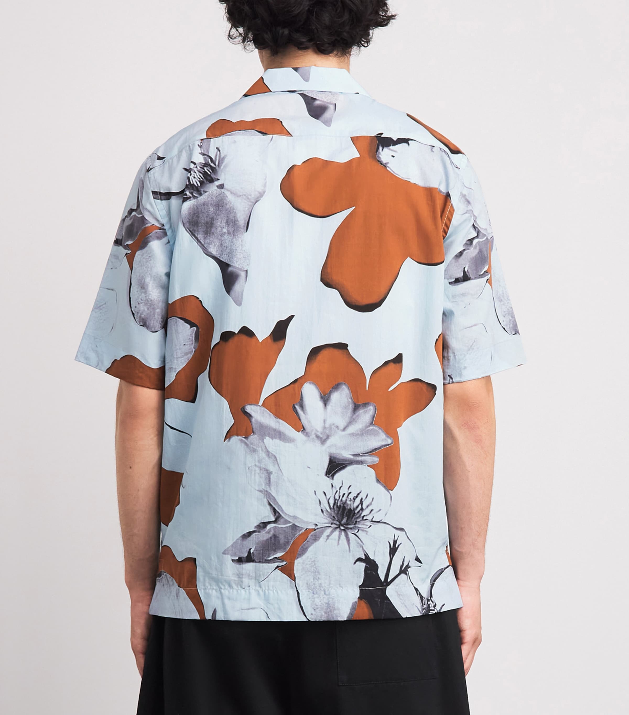 Paul Smith Mens Cotton Printed Shirt Blue Image 5