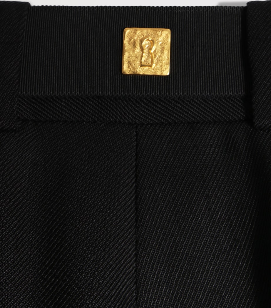 Schiaparelli Womens Oversized Pleated Trousers Black Image 6