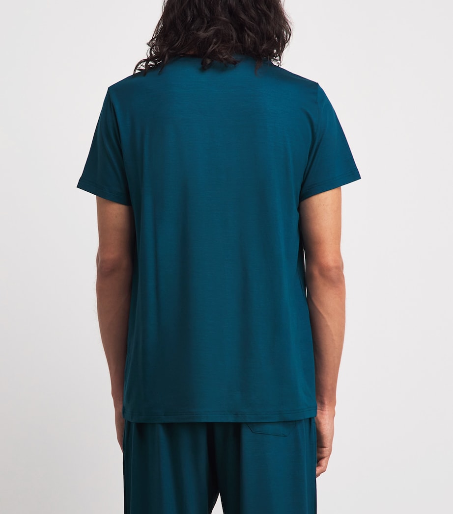 Derek Rose Mens Basel Lounge T-Shirt Tea Image 5