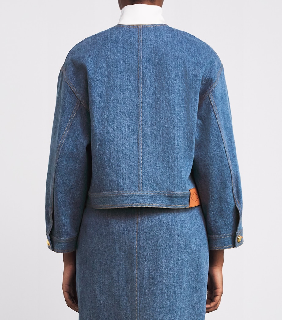 Cropped Nessy Denim Jacket STONE WASH Image 4