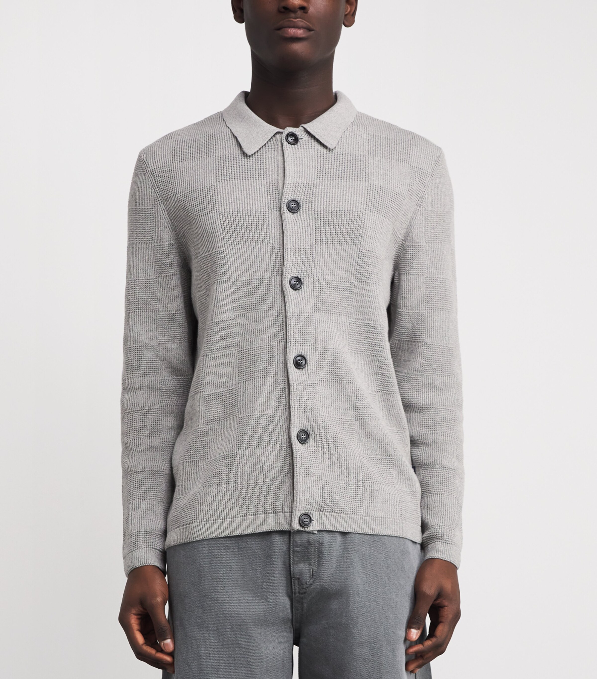 Cotton Falton Cardigan GY52 GREY MARL Image 3