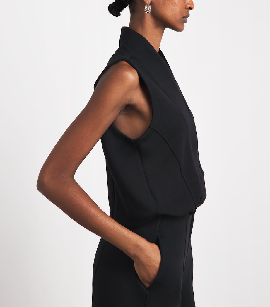 SPANX Womens SPANX AirEssentials Half-Zip Jumpsuit Very Black Image 3