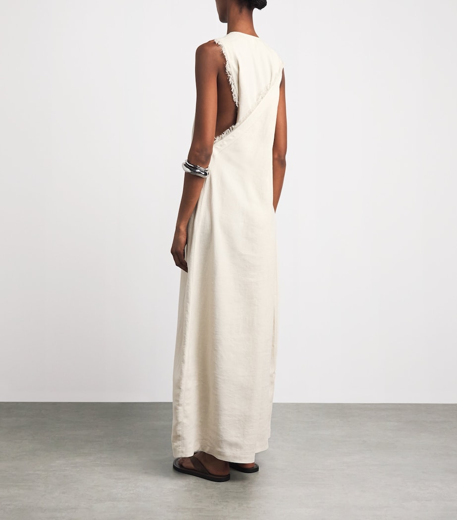 Nanushka Womens Linen-Blend Amarilis Dress Creme Image 4