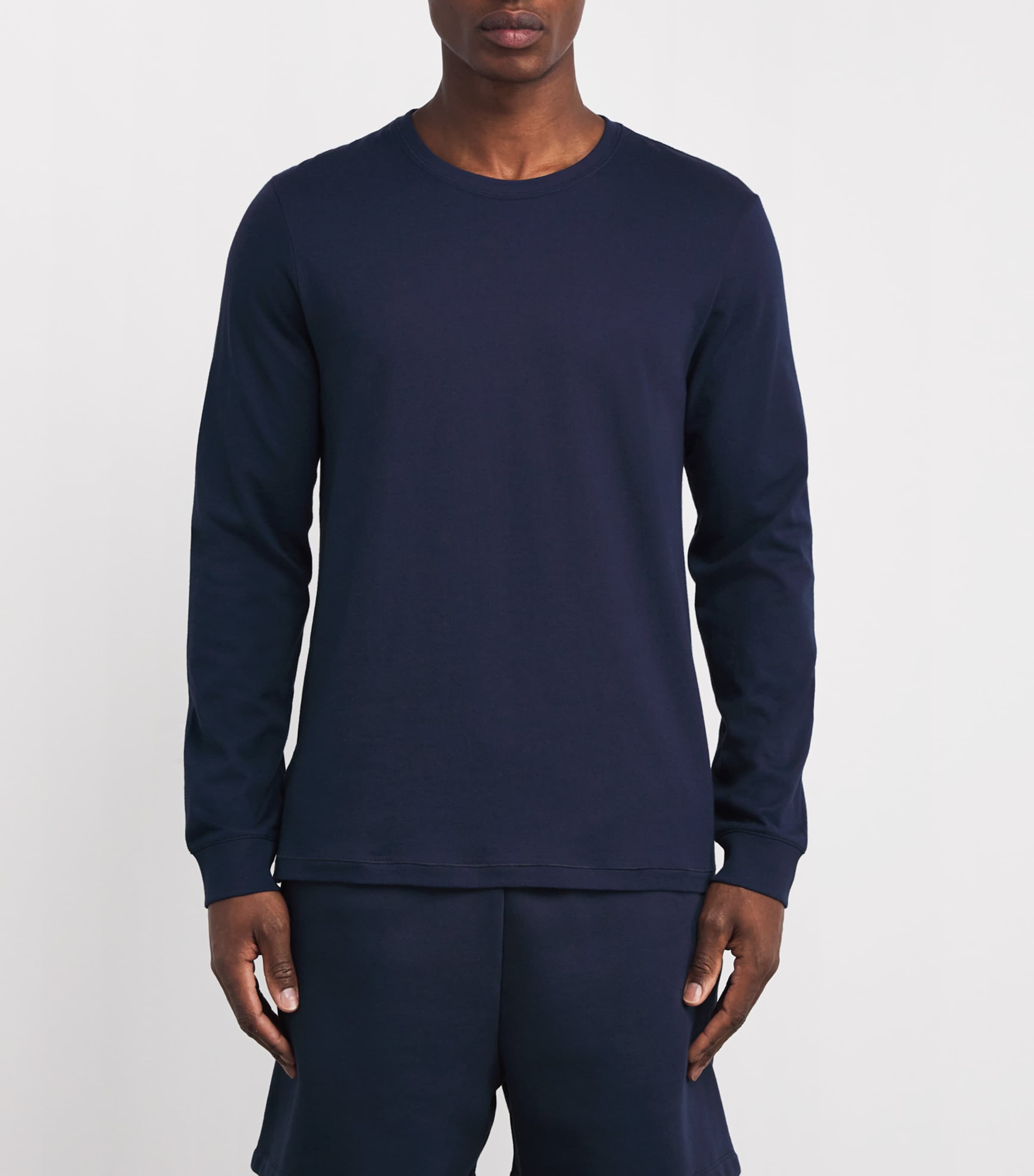 Cotton Long-Sleeve T-Shirt NAVY Image 3