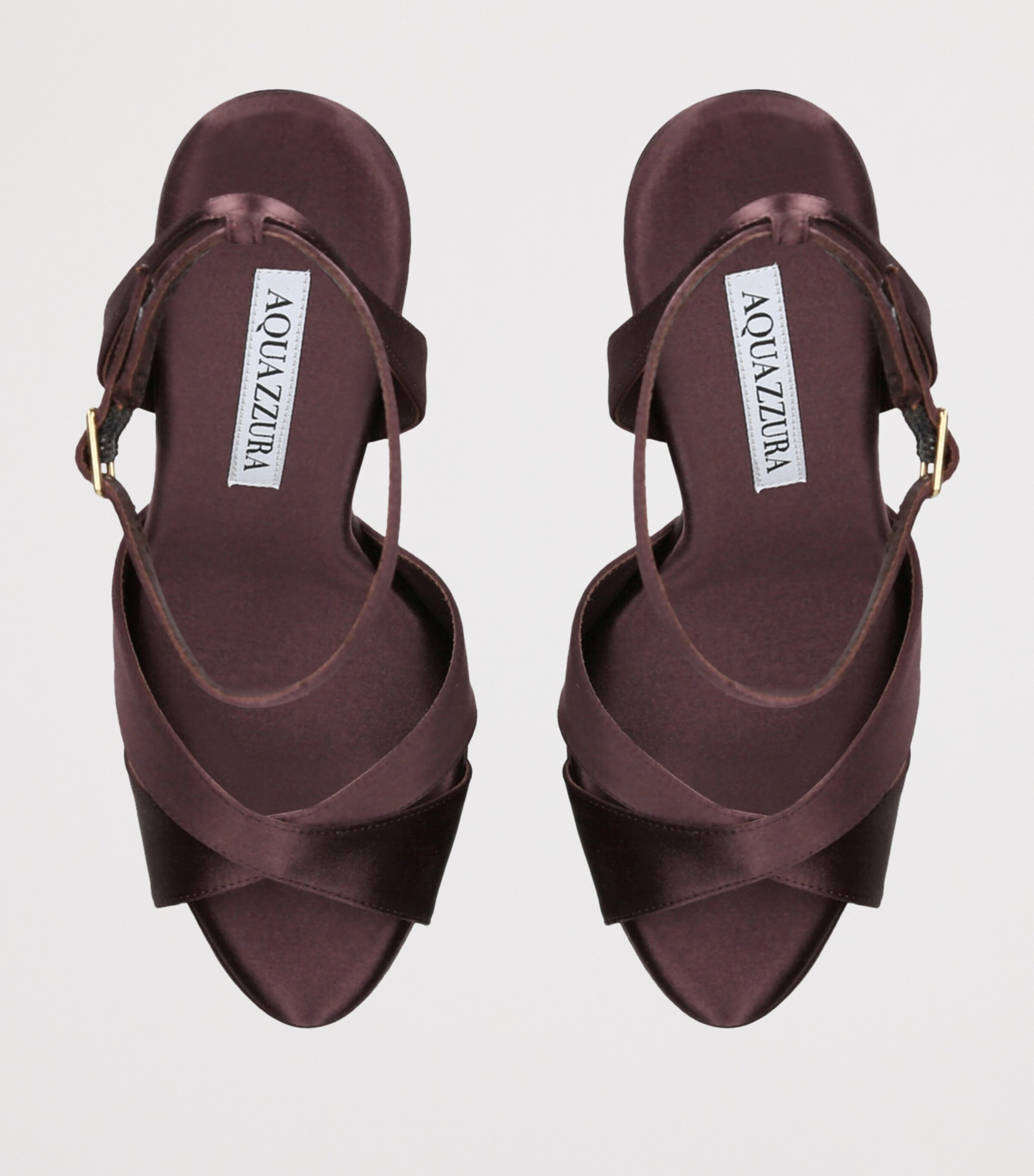 Satin Divine Plateau Platform Sandals 130 MID BROWN Image 4