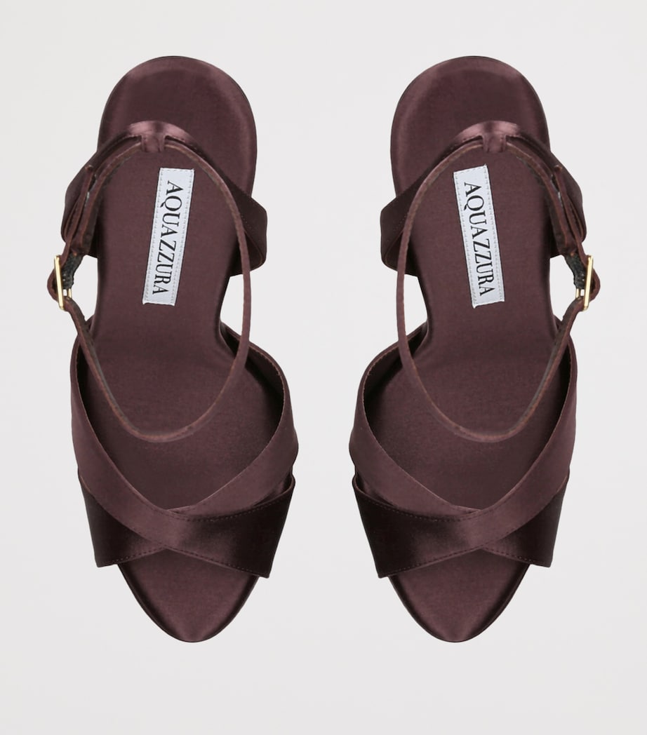 Satin Divine Plateau Platform Sandals 130 MID BROWN Image 4