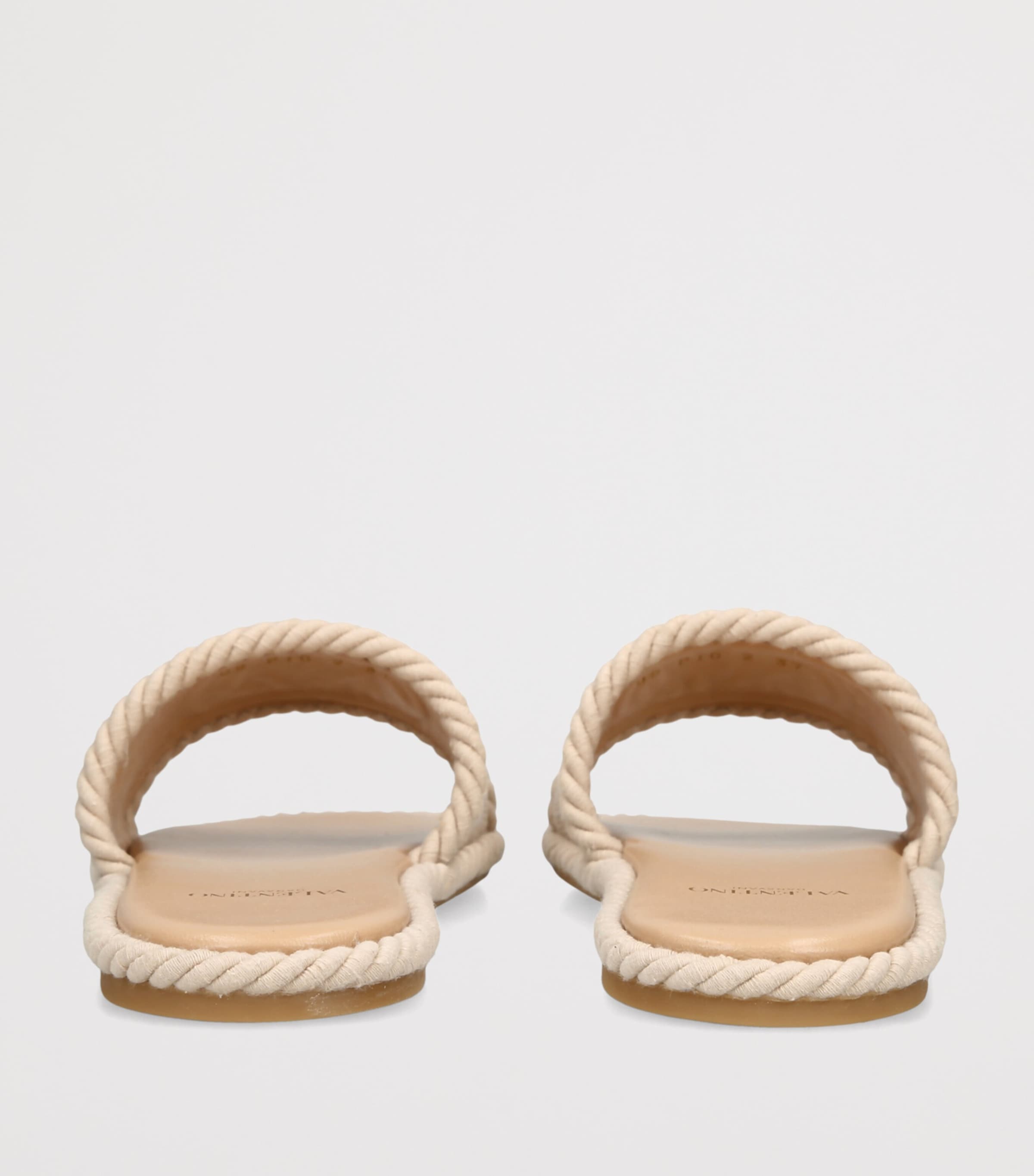 Valentino Garavani Canvas VLogo Espadrille Slides Cream Image 2