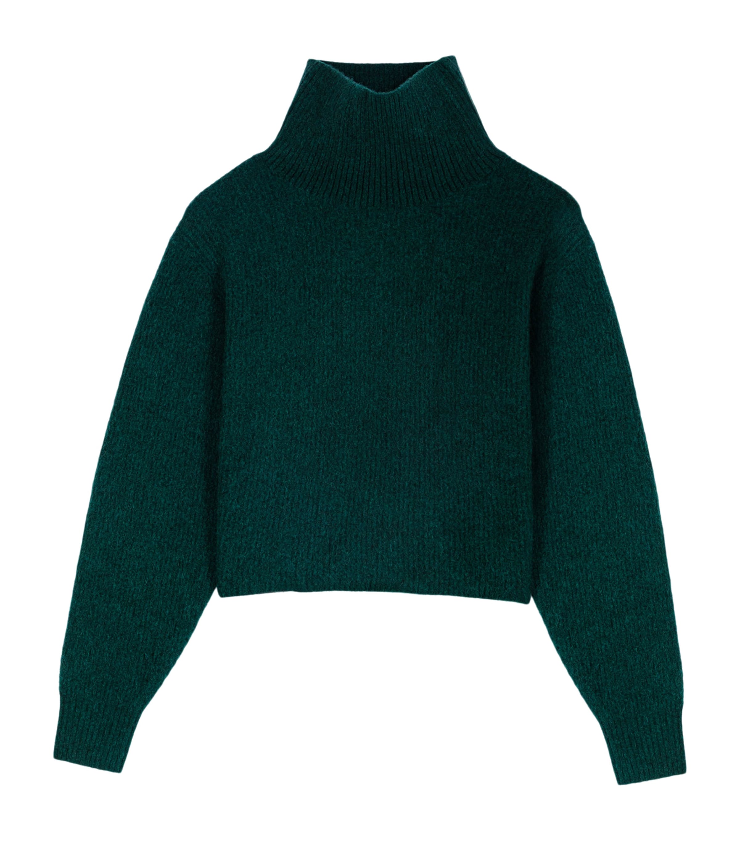 Maje Womens Yak-Blend Rollneck Sweater Bottle Green Image 1