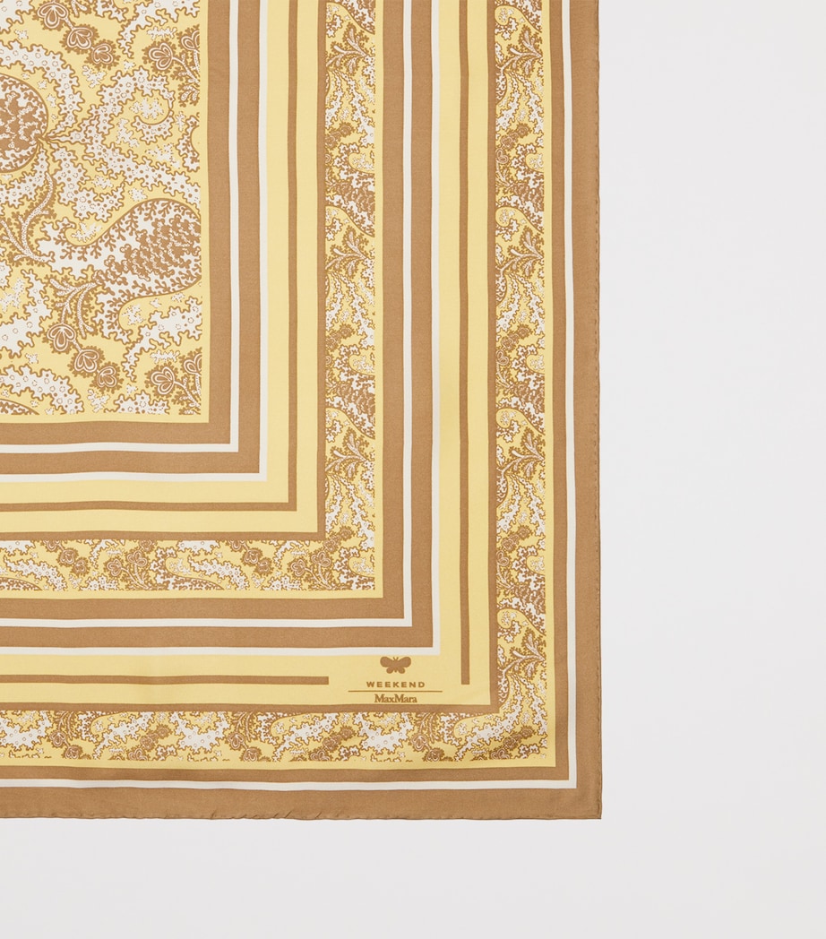 Silk Twill Printed Scarf GREEN Image 4