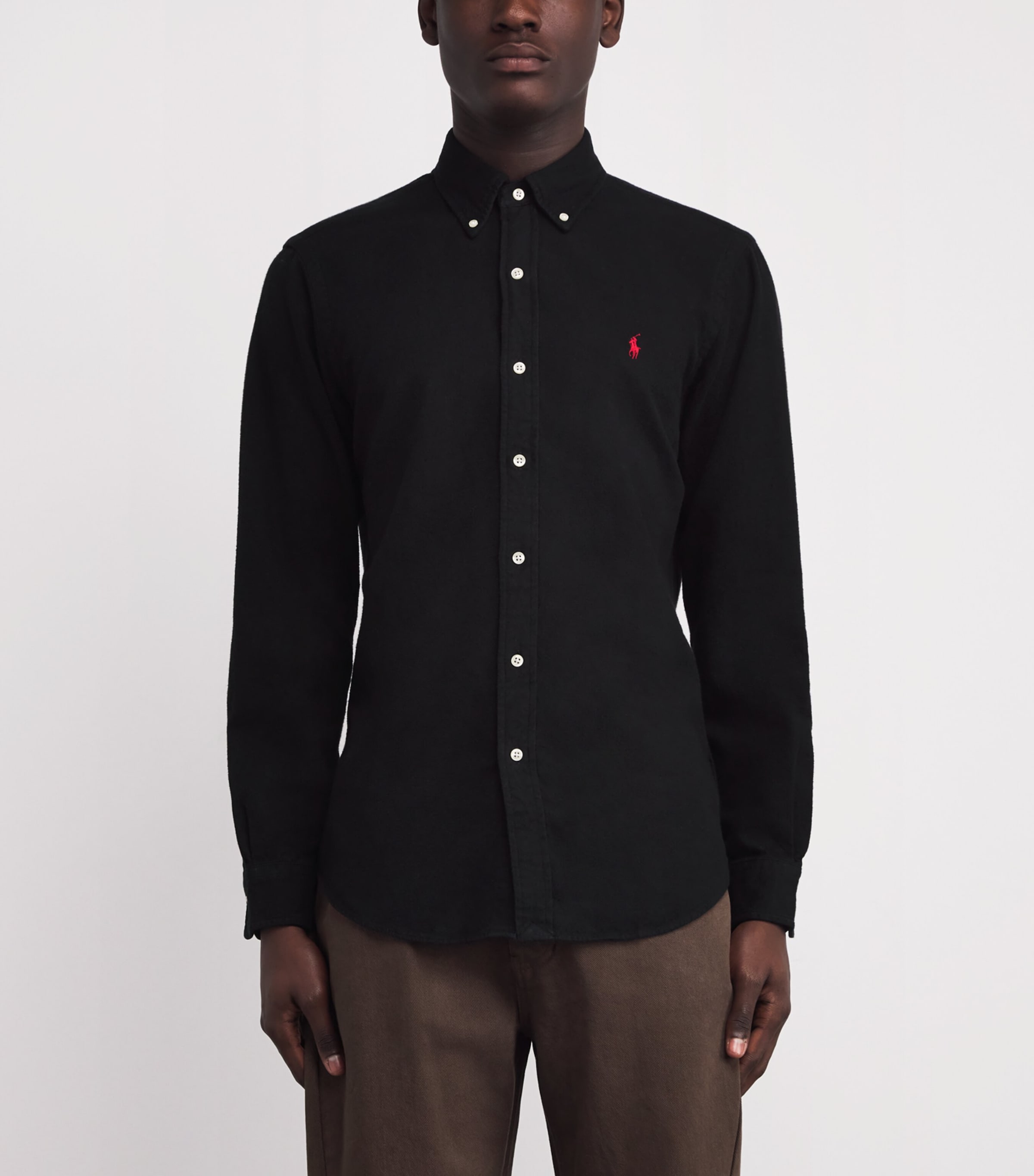 Polo Ralph Lauren Mens Cotton Logo Shirt Black Image 3