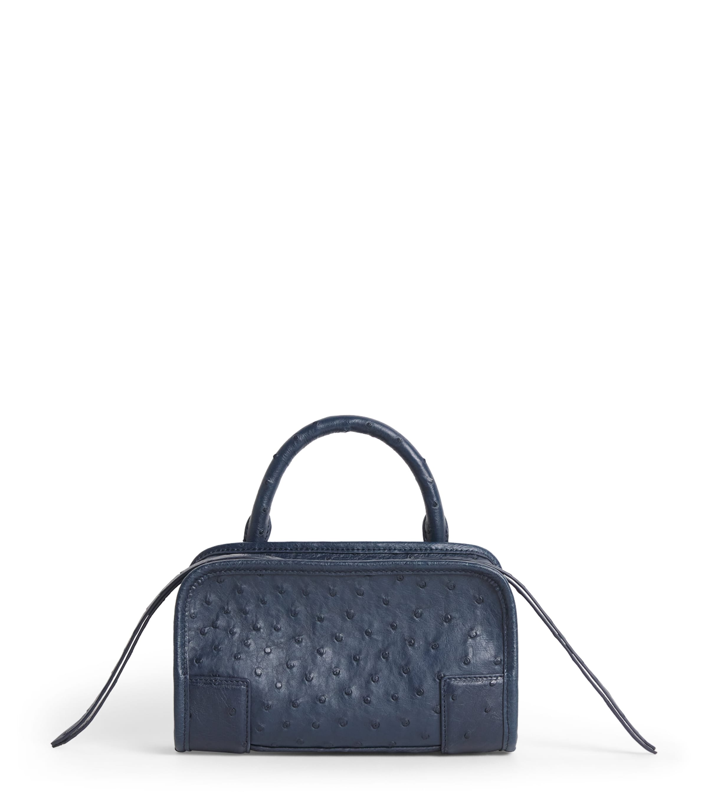 LOEWE Mini Ostrich Leather Amazona 180 Top-Handle Bag Deep Navy Image 1
