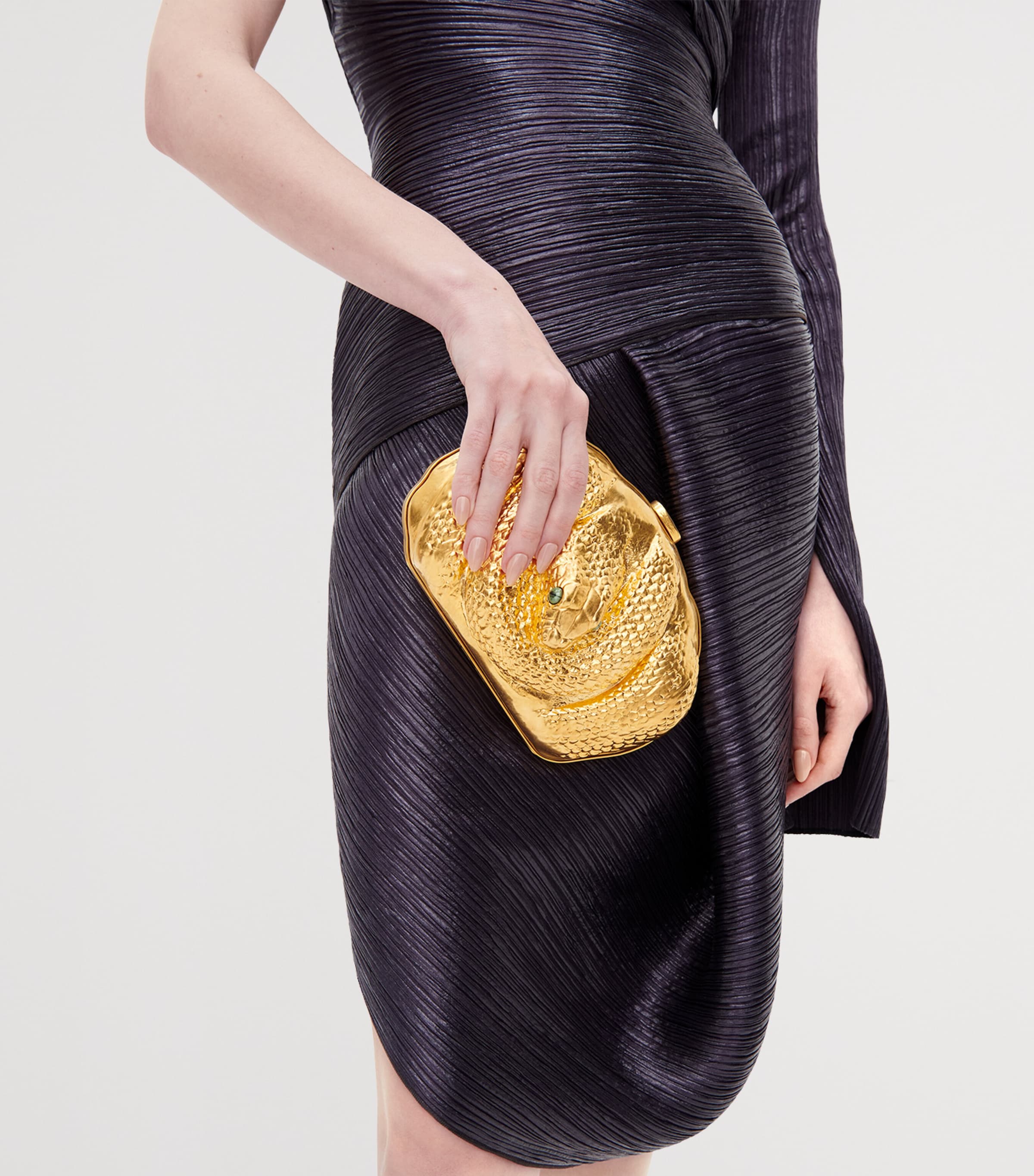 Schiaparelli Serpent Clutch Bag Gold Image 3