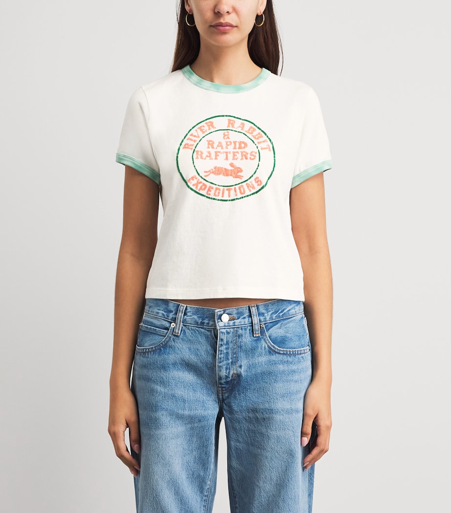 MOTHER Womens Cotton Itty Bitty Graphic T-Shirt Rvb River Rabbi Image 4