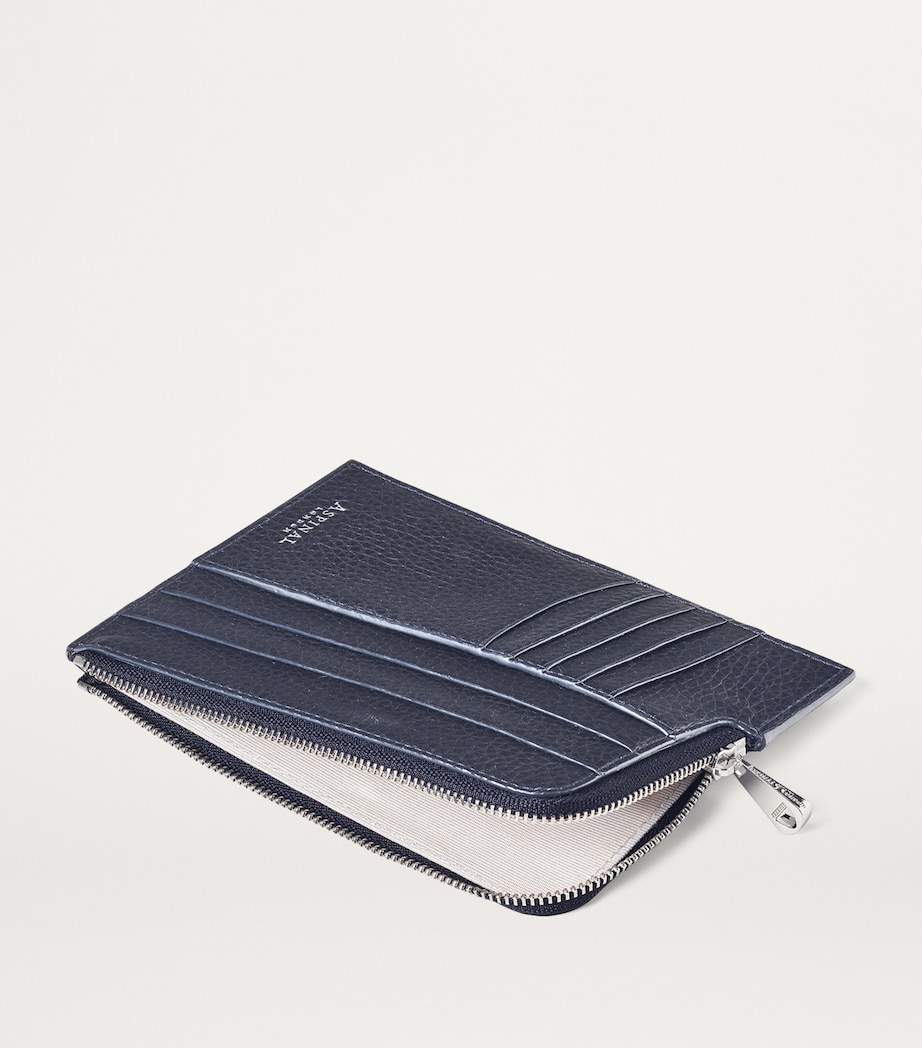 Leather Zipped Travel Wallet NAVY Image 3