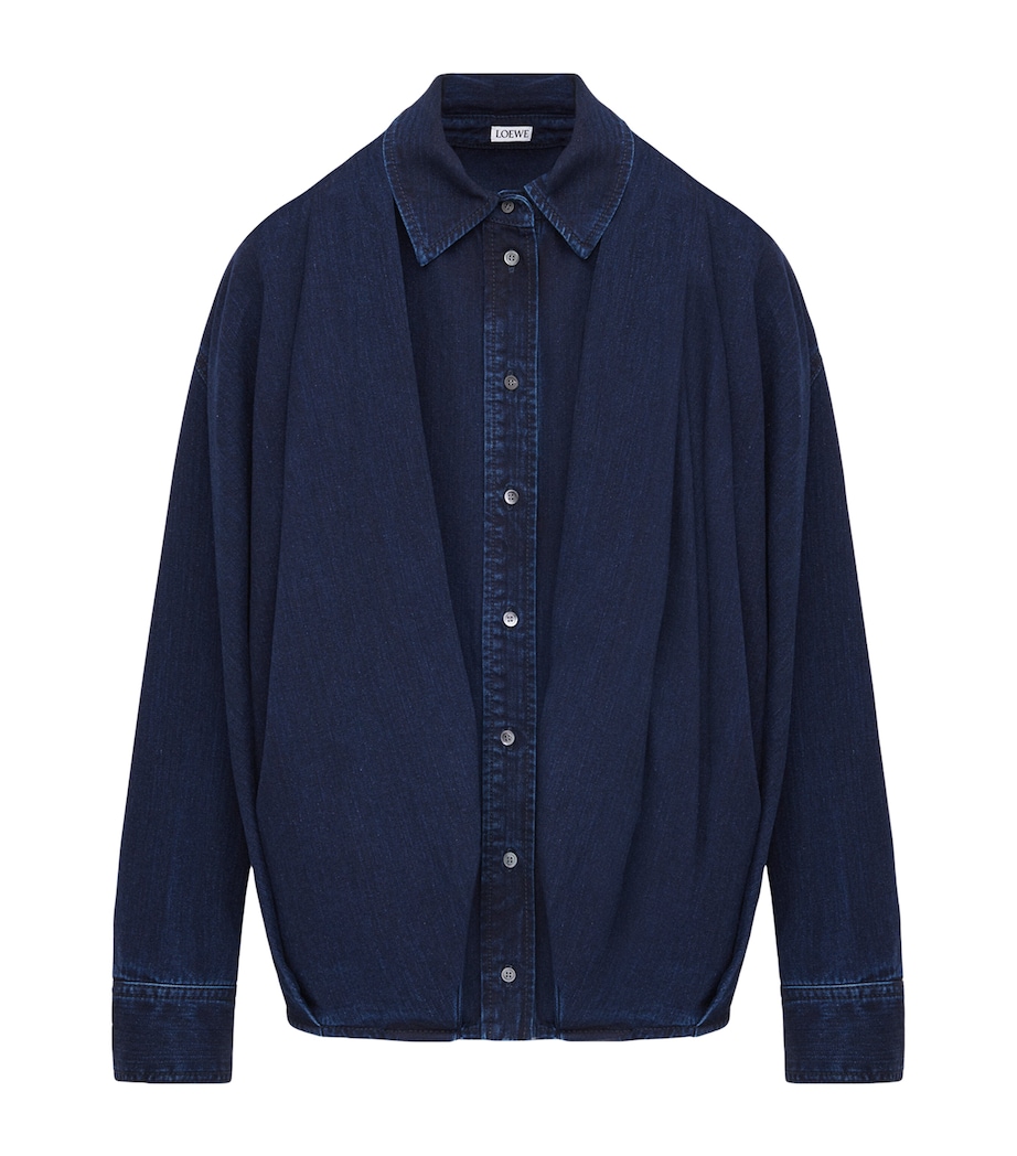 Denim Draped Shirt DARK INDIGO Image 1