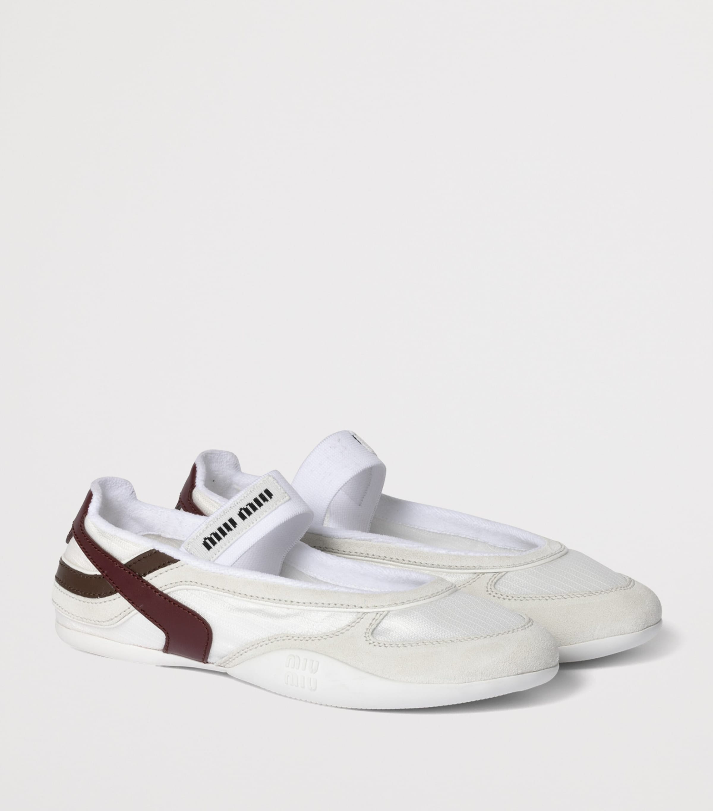 Miu Miu Fabric and Suede Gymnasium Ballet Flats Image 2