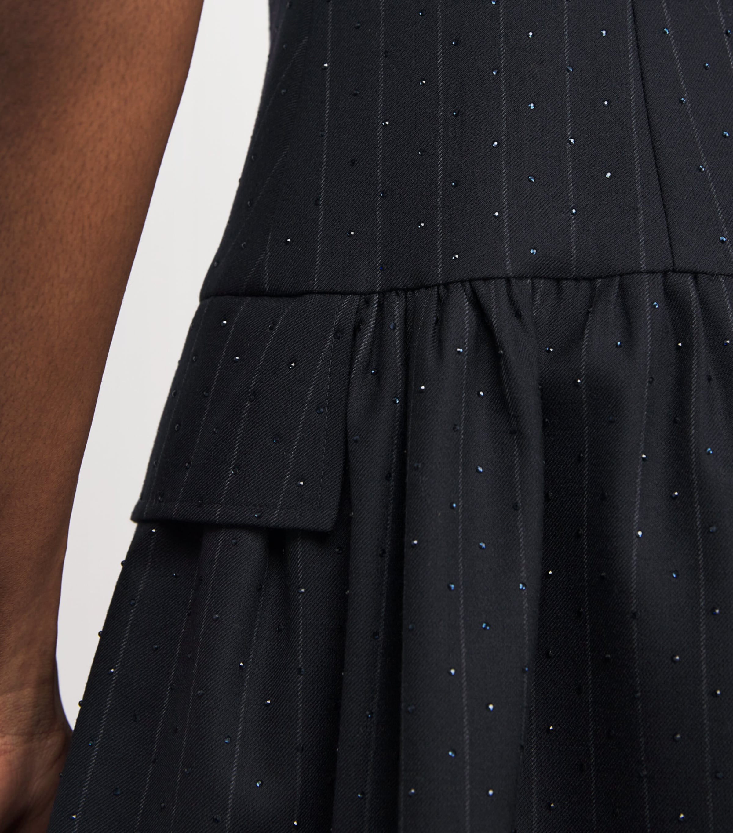 Embellished Pinstripe Mini Dress NAVY BLUE Image 4