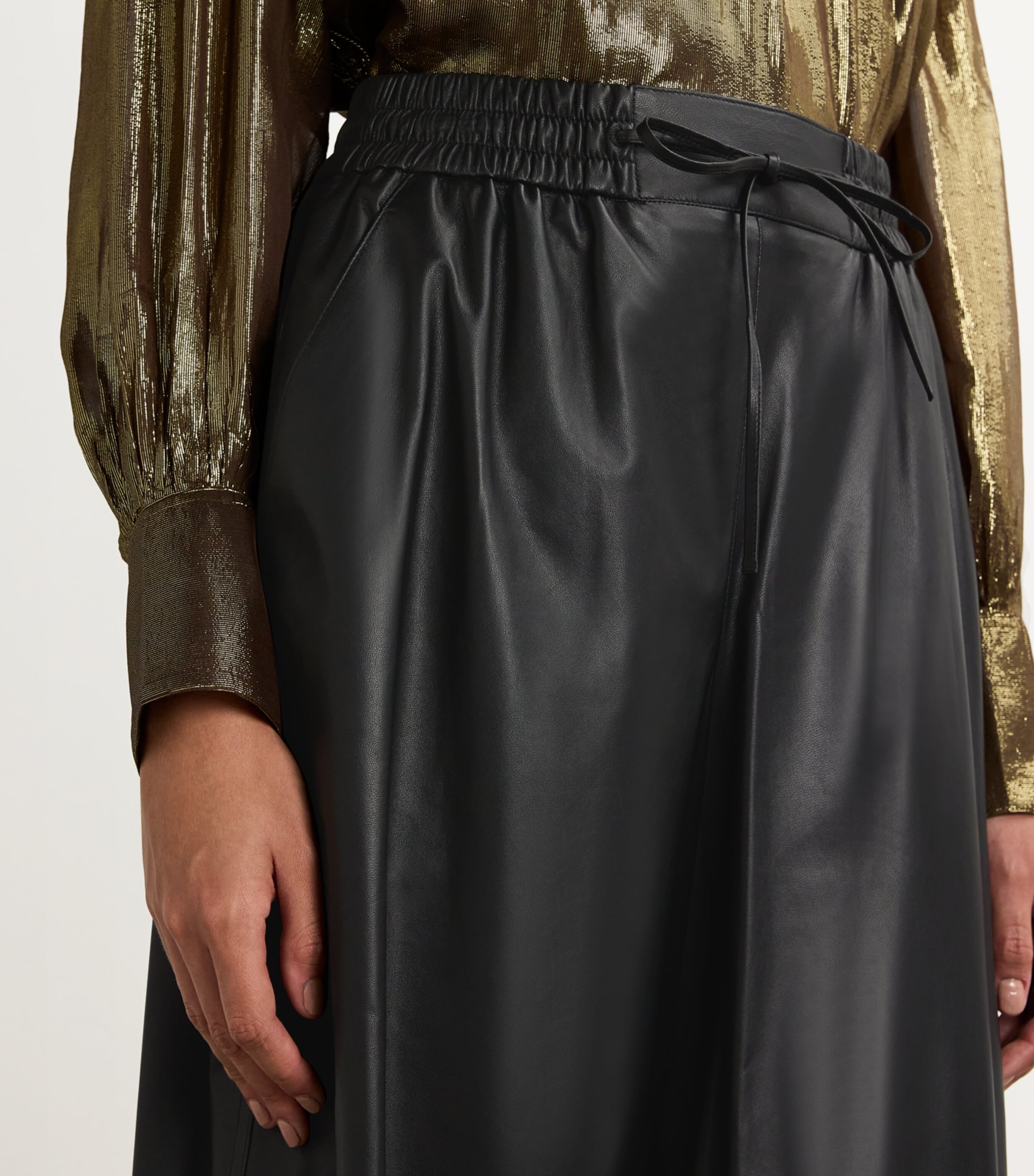 Lambskin Wide-Leg Trousers C99 Image 6