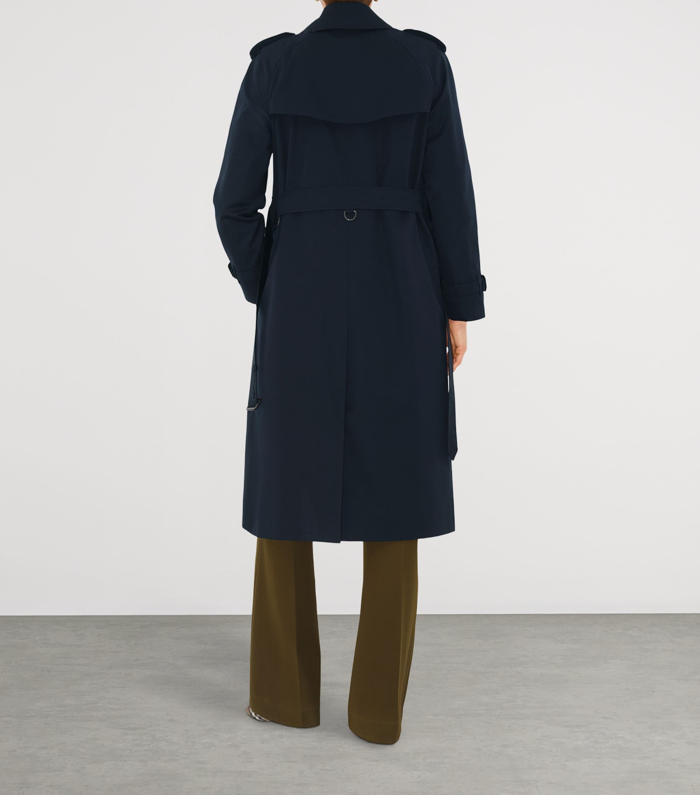 Gabardine Long Waterloo Heritage Trench Coat COAL BLUE Image 4