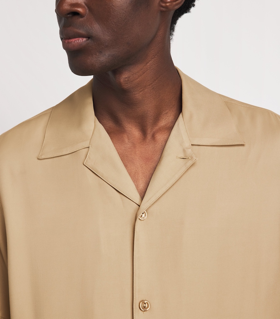 Sandro Paris Mens Short-Sleeve Shirt Cappucino Image 3