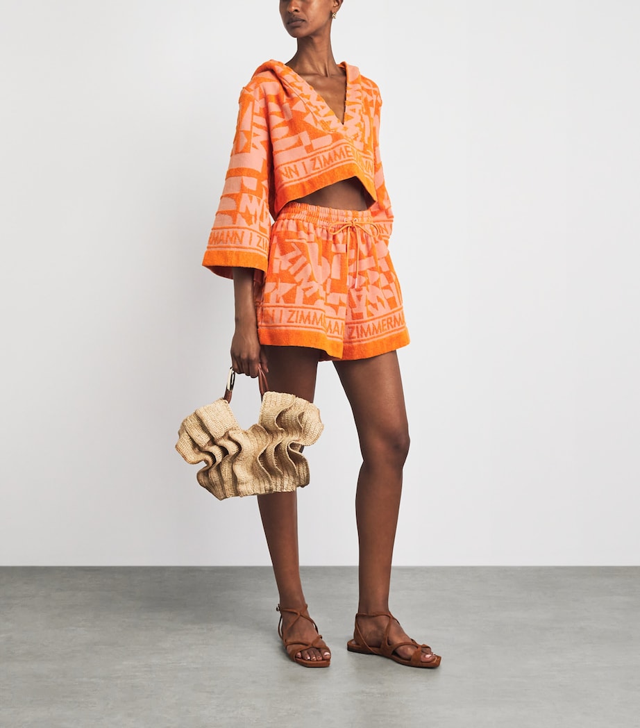 Zimmermann Womens Terry Solstice Shorts Orange Pink Image 2