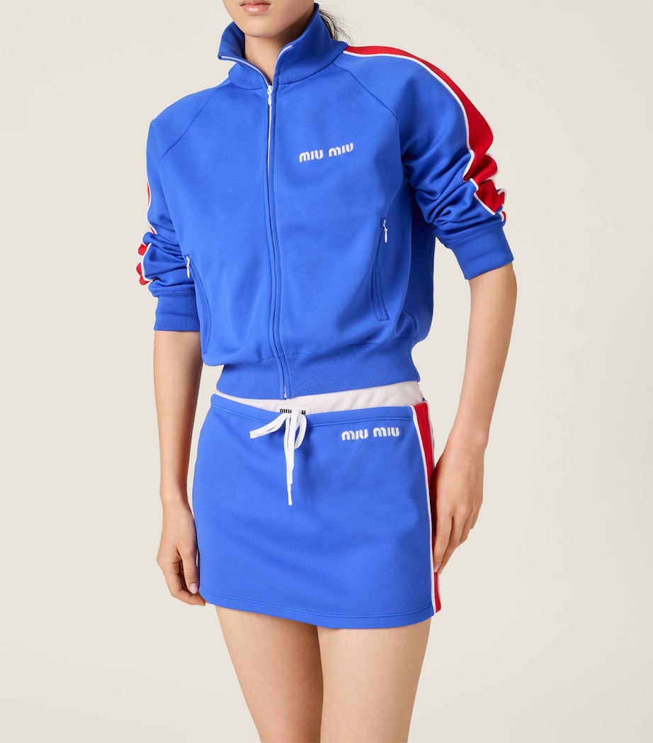 Miu Miu Womens Technical Yarn Mini Skirt Image 3