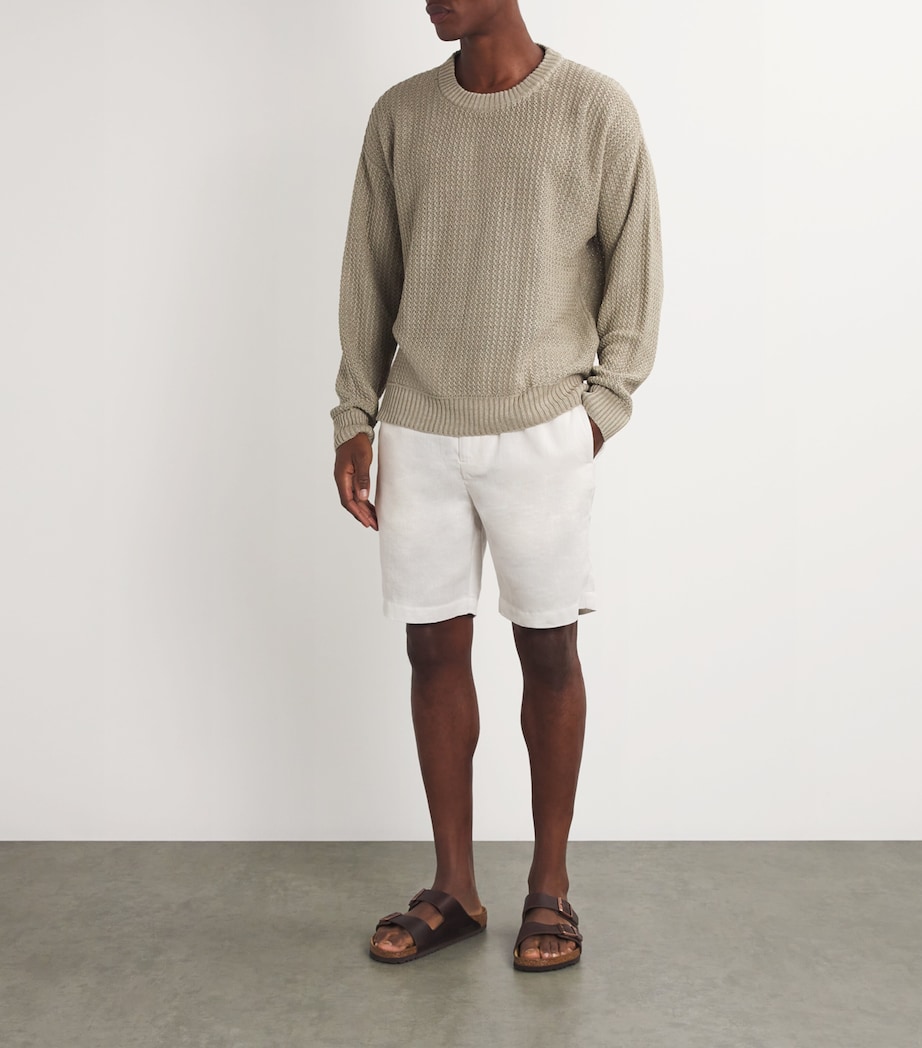 Linen-Cotton Felipe Shorts WHITE Image 2