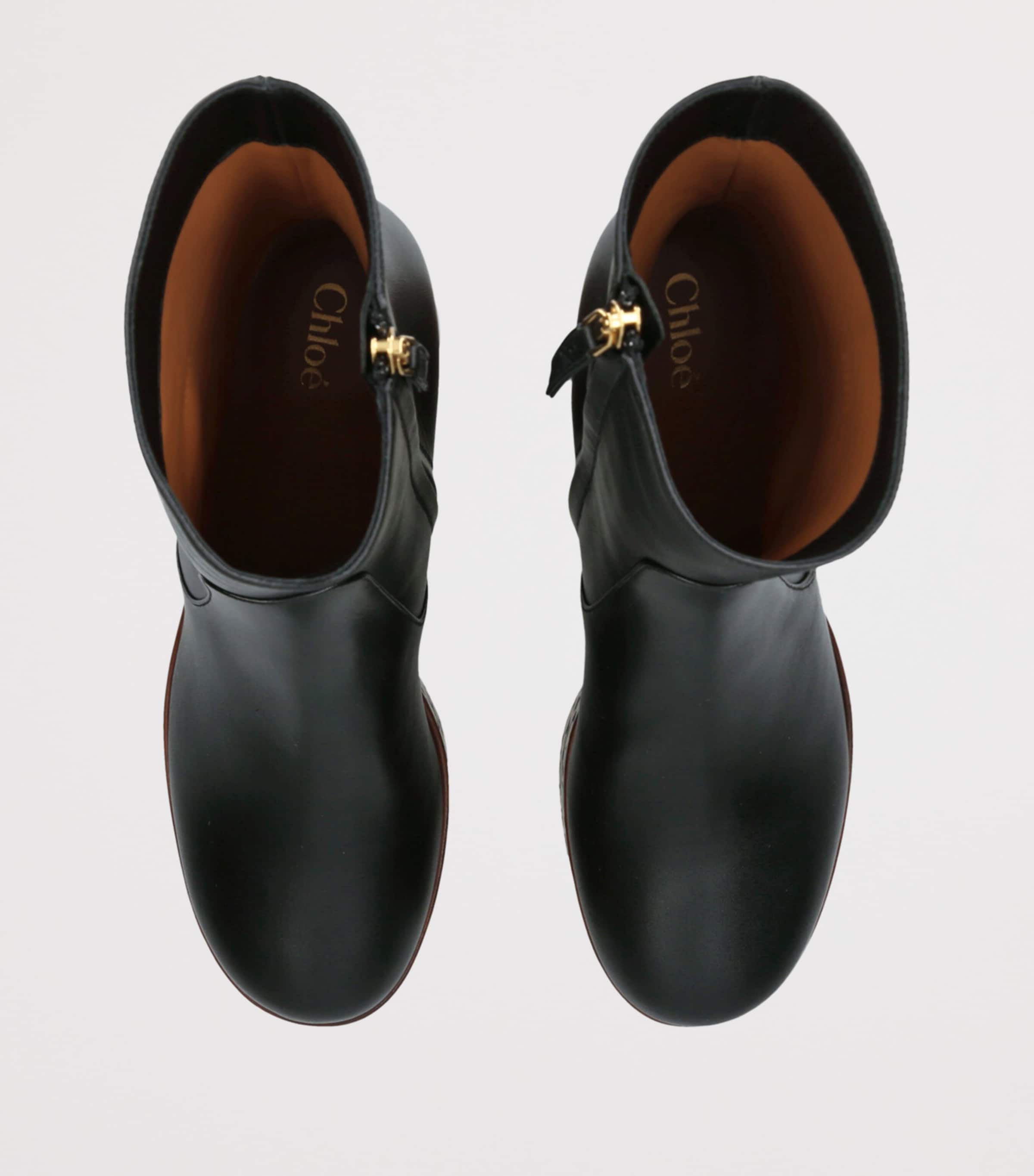 Chloé Black Leather Maxime Wedge Ankle Boots 80 | Harrods AE