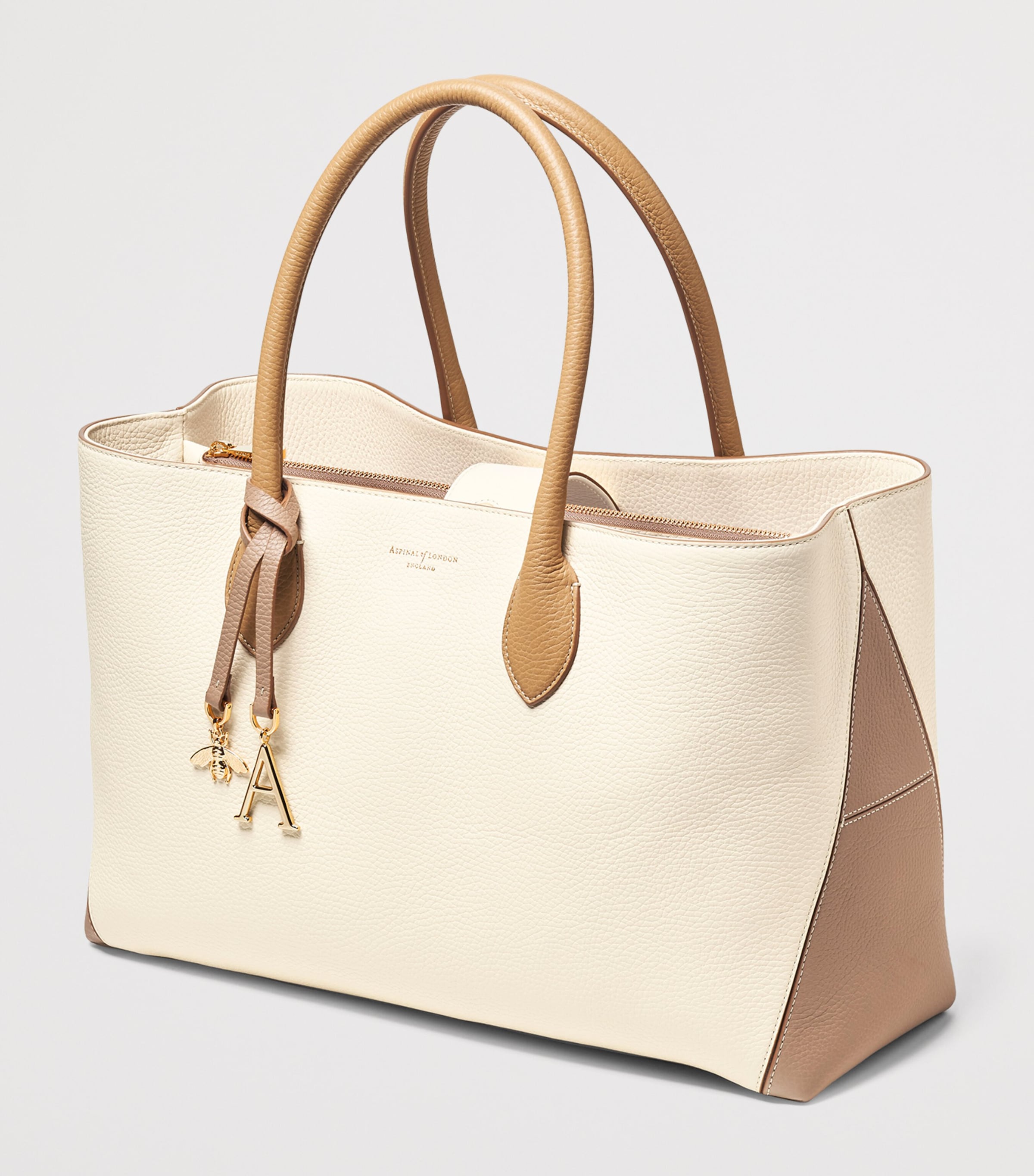 Leather London Tote Bag TAUPE Image 2