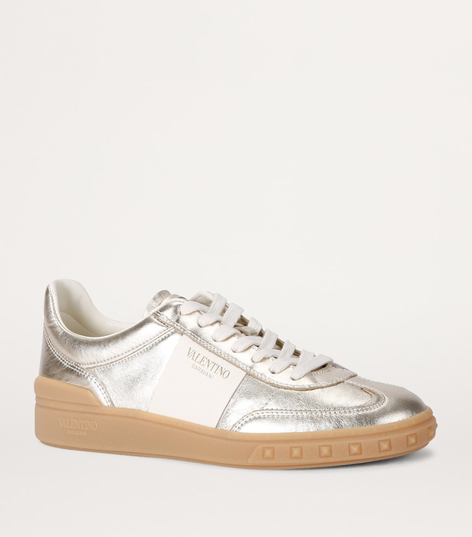 Valentino Garavani Leather Upvillage Sneakers Silver Com Image 3