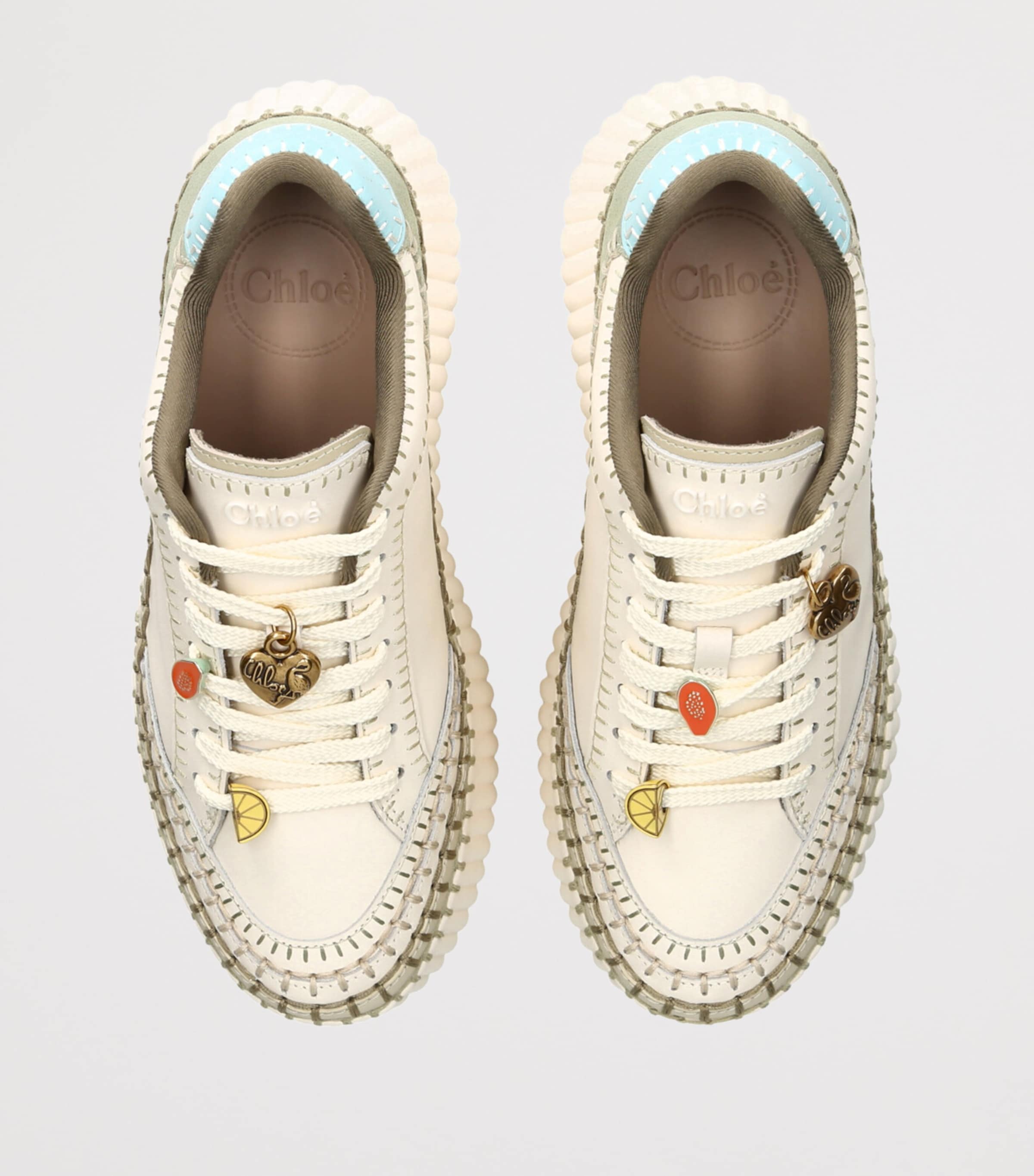 Chloé Nama Runner Platform Sneakers Turquoise Image 2