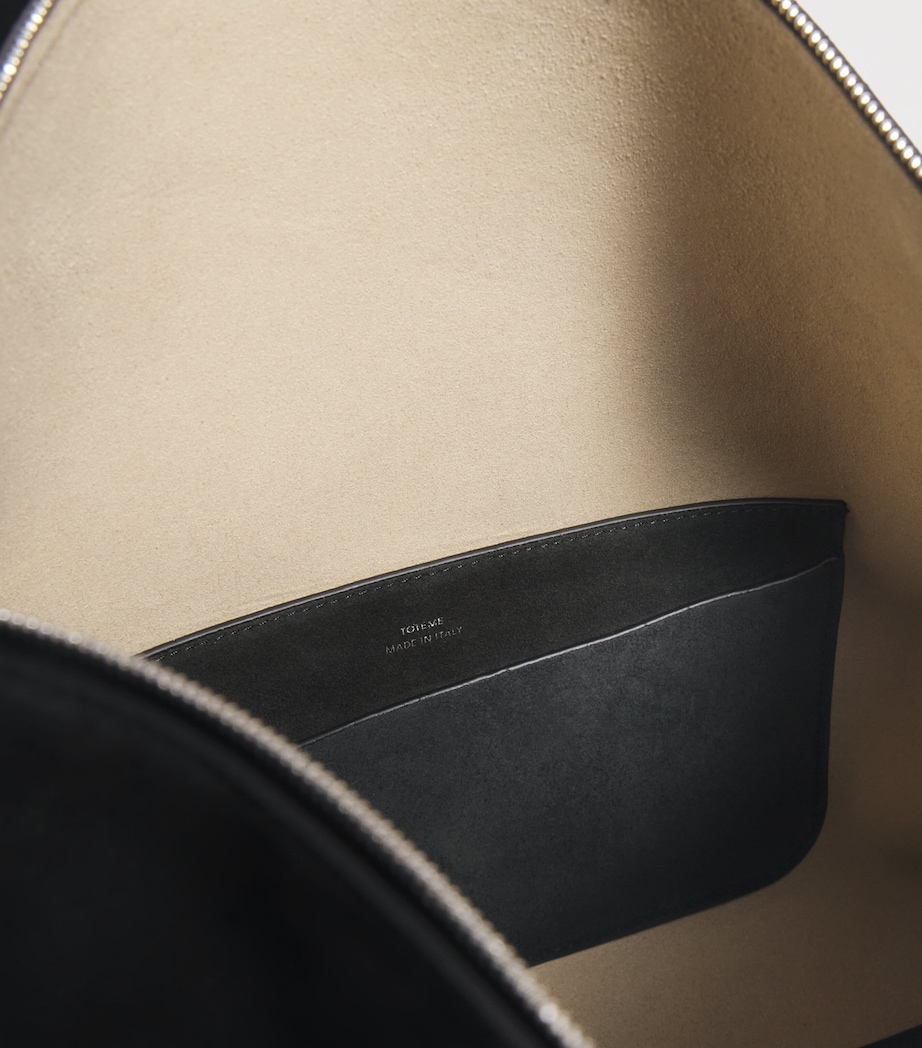 Suede Bevel Shoulder Bag 001 BLACK Image 4