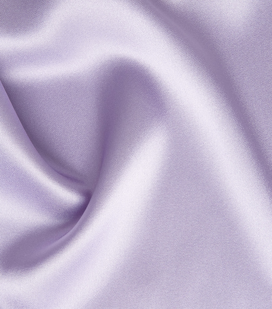 Rosamosario Womens Silk Lace-Trim Robe Lilac Image 6