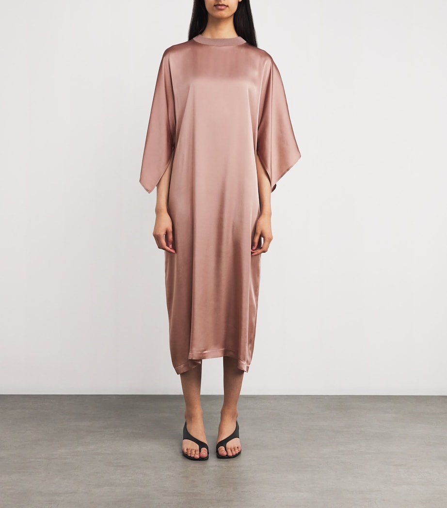 Satin Midi Dress 2197 ROSA FUMO Image 3