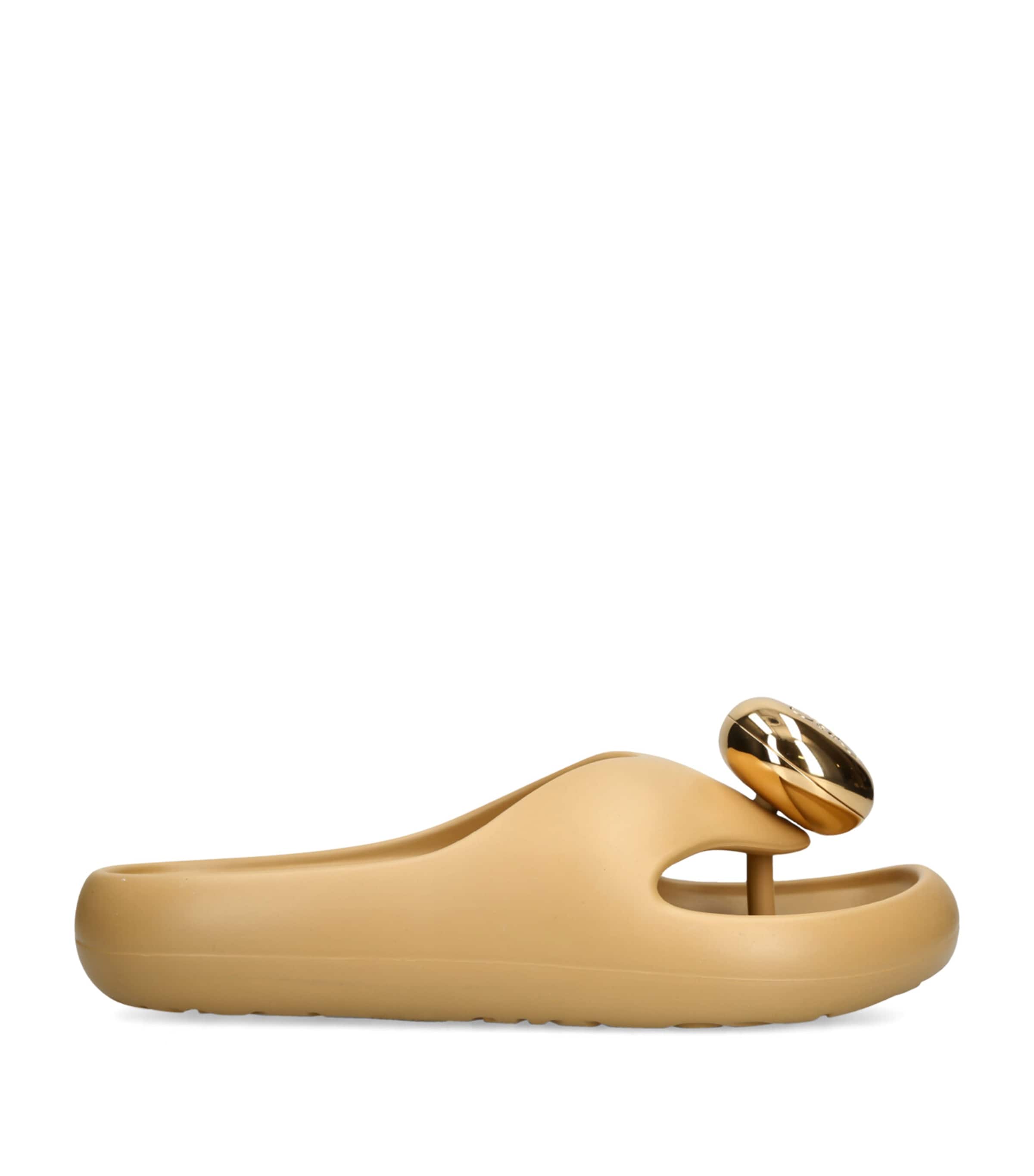 Loewe Pebble Patent Toe-post Slide Sandals