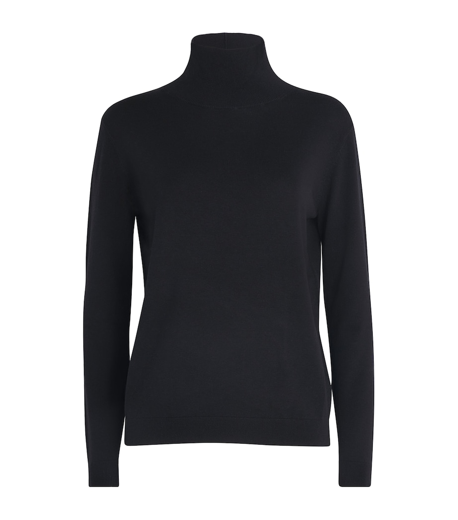 Silk-Wool-Blend Rollneck Sweater BLACK Image 1