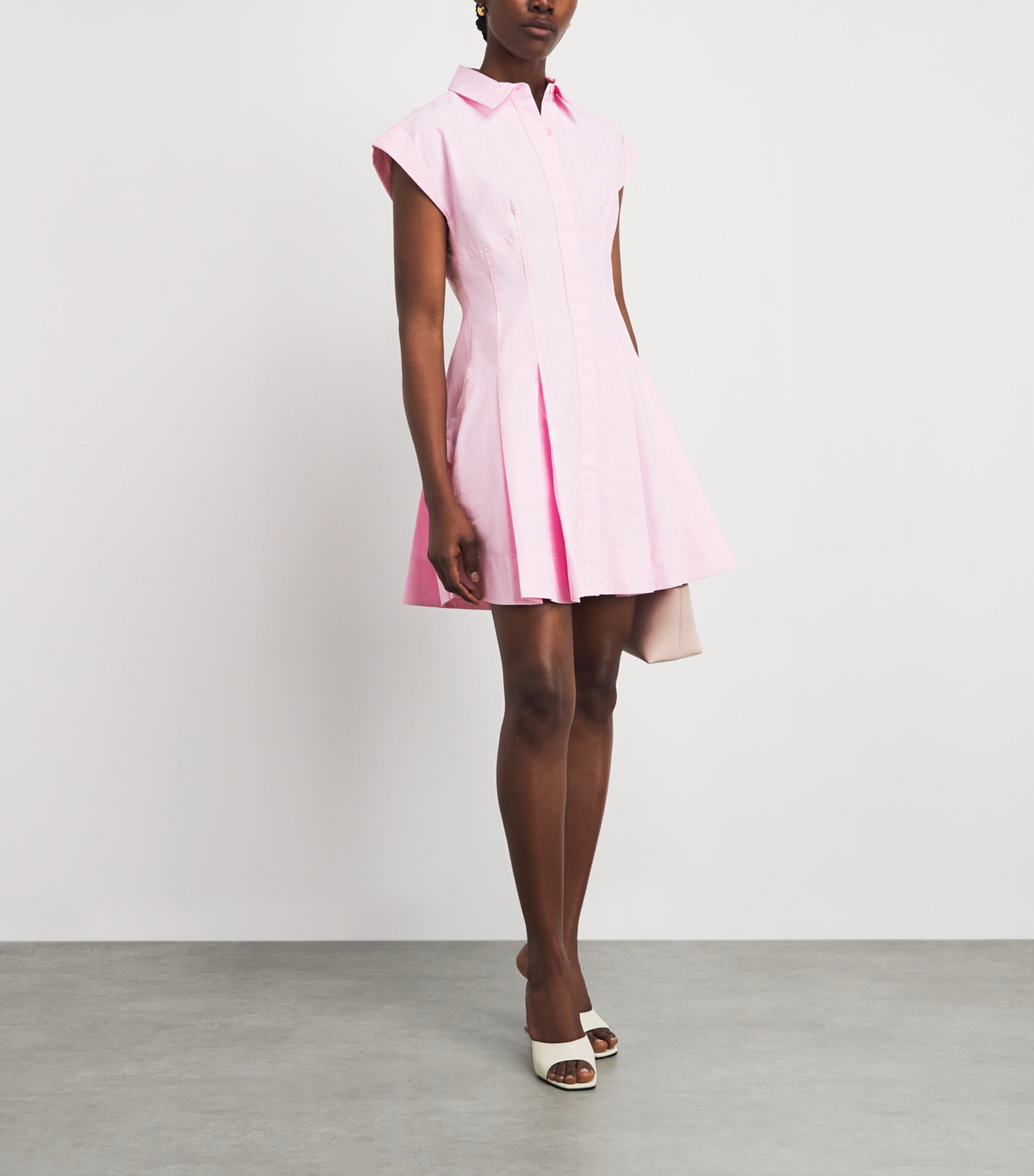 Simkhai Womens Cotton-Blend Clemmie Mini Shirt Dress Daisy Image 2